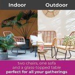 Wicker Rattan Patio Furniture Set with Cushions