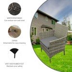 4-Piece Rattan Garden Furniture Set with Cushions