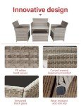 Grey Rattan 4-Piece Outdoor Furniture Set