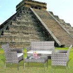 4-Piece Rattan Garden Furniture Set for Patio
