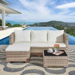 Acorn Living Rattan Outdoor Furniture Set for 4