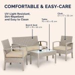 7-Piece Weatherproof Polyrattan Garden Furniture Set