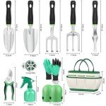 11-Piece Aluminum Garden Tools Set with Bag