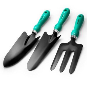 3-Piece Garden Tool Set with Carbon Steel Blades