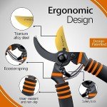 JiveSnip Titanium Bypass Pruning Shears for Gardens