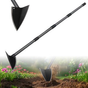Heavy-Duty Triangle Hoe with Adjustable Metal Handle