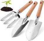 3-Piece Garden Tool Set with Wood Handles