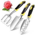 3-Piece Aluminum Garden Tool Set with Rake & Shovels