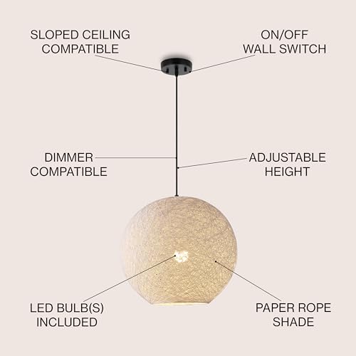 Lacey Minimalist Woven Globe Pendant Light