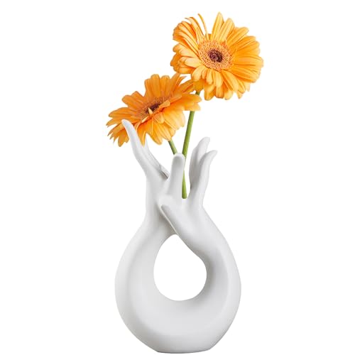 Minimalist White Ceramic Vase for Home Decor