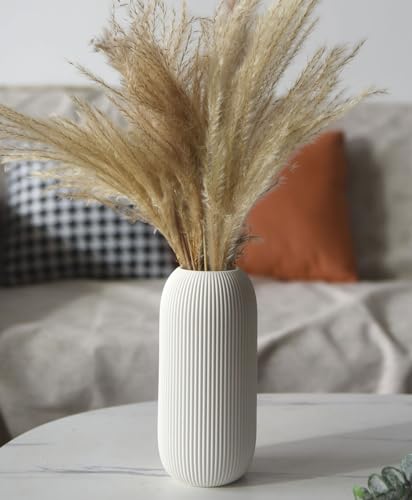 Minimalist White Ceramic Flower Vase for Decor