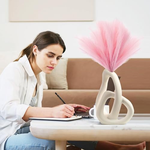 Modern White Ceramic Vase for Minimalist Decor