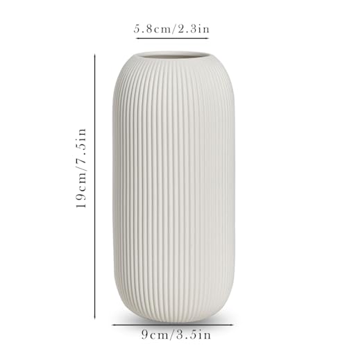 Minimalist White Ceramic Flower Vase for Decor