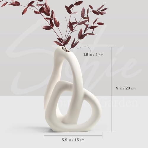 Modern White Ceramic Vase for Minimalist Decor