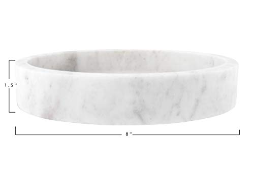Minimalist Round Carved Marble Tray, 8