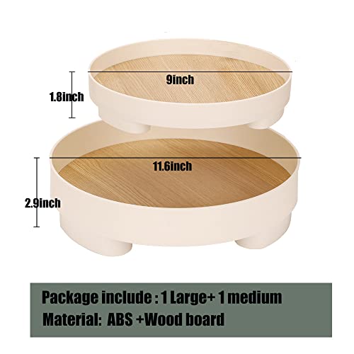 Set of 2 Round Bathroom Organizer Trays