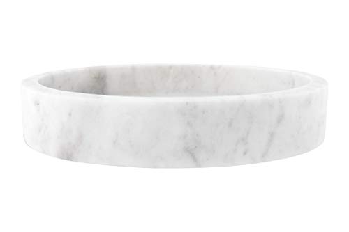 Minimalist Round Carved Marble Tray, 8