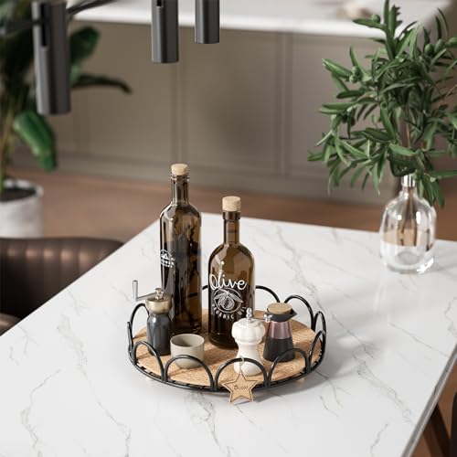 Round Decorative Tray with Cork Inset