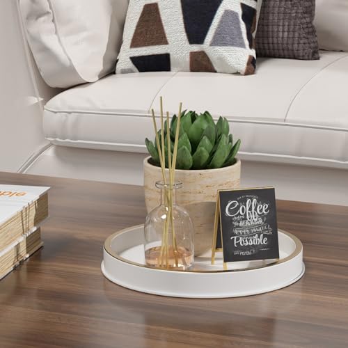 Round Metal Tray for Bath Essentials and Decor