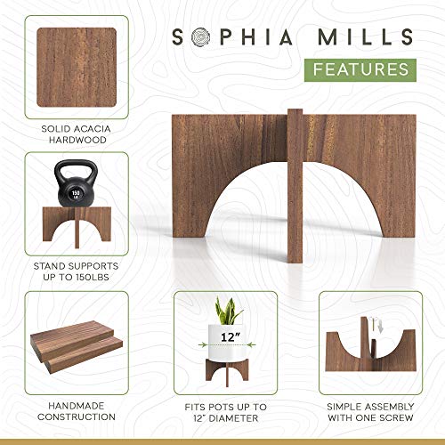 Mid-Century Wooden Plant Stand for Indoor Greens