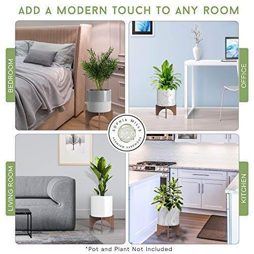 Mid-Century Wooden Plant Stand for Indoor Greens