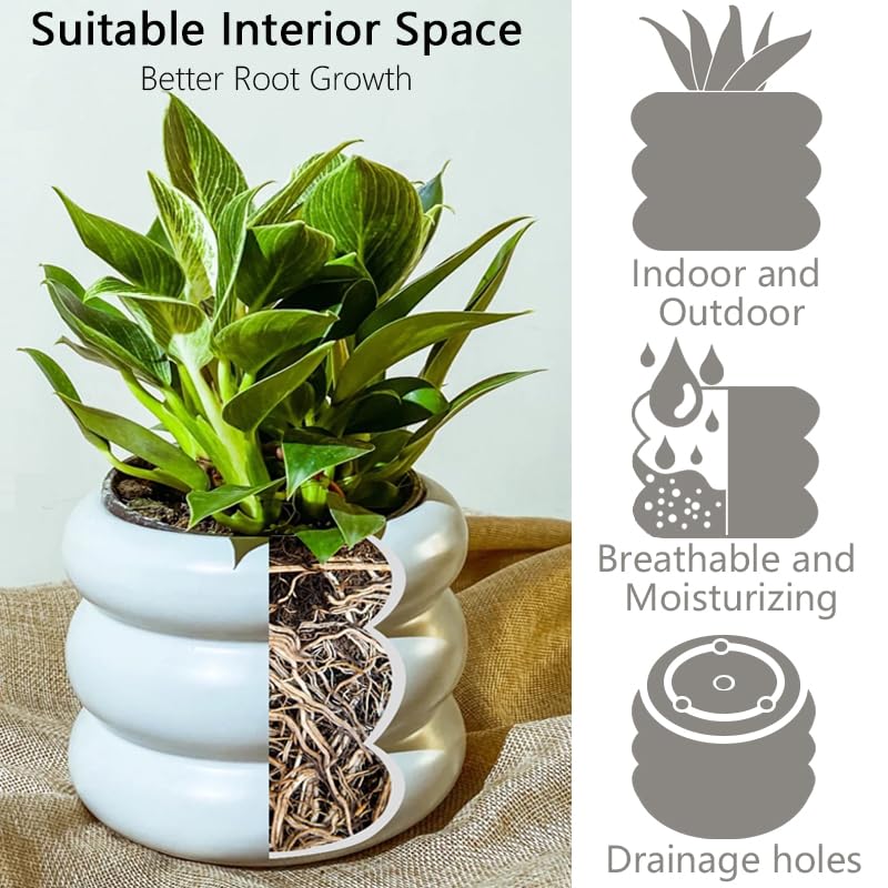 Sleek White Ceramic Plant Pot - 4.8 Inch