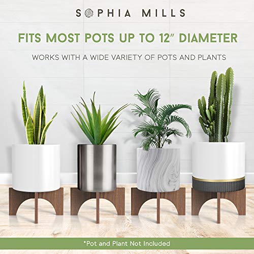 Mid-Century Wooden Plant Stand for Indoor Greens