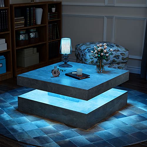 LED Coffee Table with 16-Color Light Feature