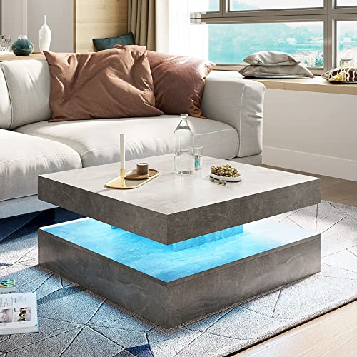 LED Coffee Table with 16-Color Light Feature