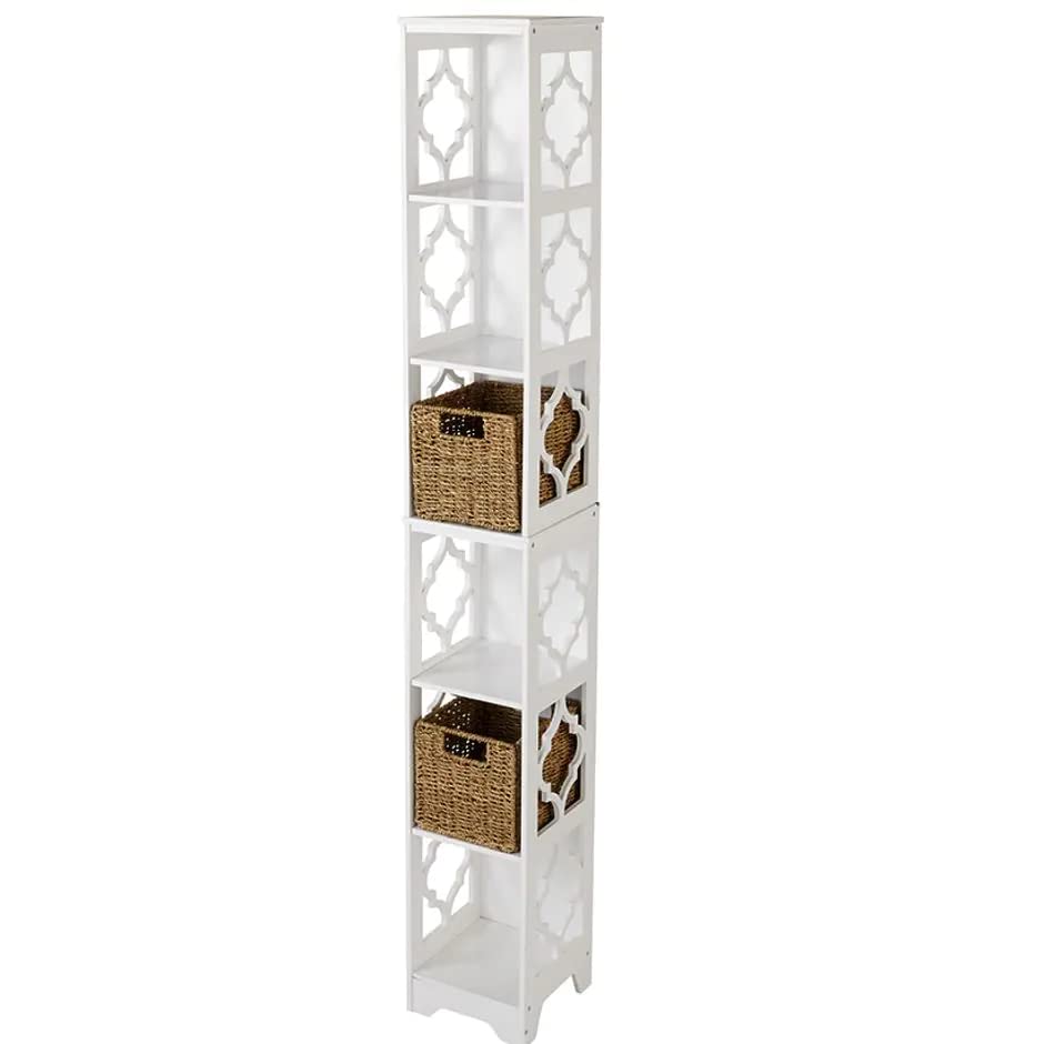 Sleek White 6-Cubbie Vertical Shelf Unit