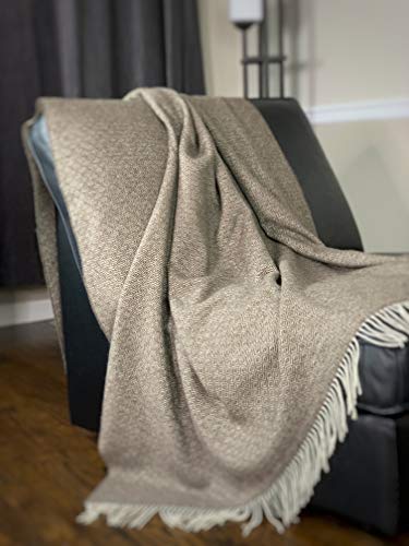 Mocha Oversized Wool Throw Blanket - Minimalist Design