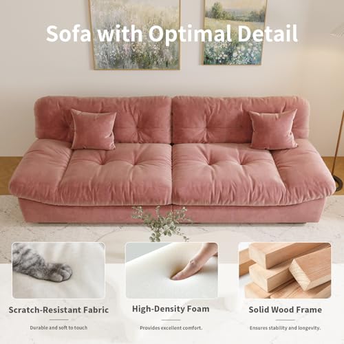 Beige Cloud Modular Sectional Sofa with Pillows