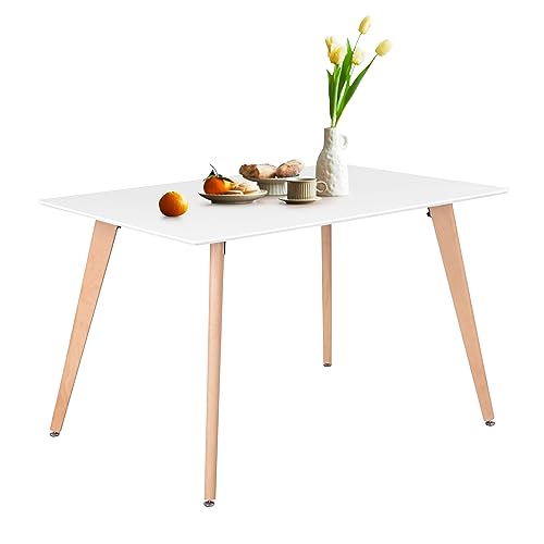 Minimalist Rectangle Dining Table with Beech Legs