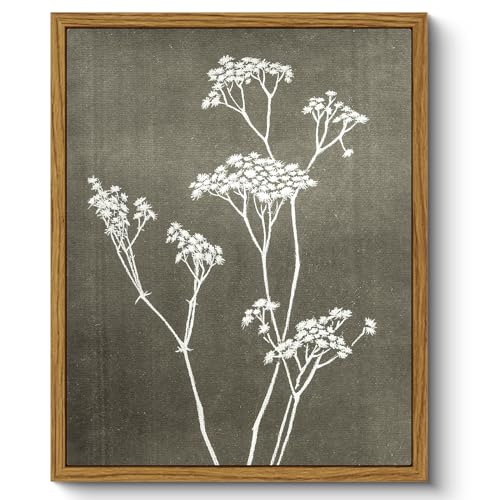 Framed Minimalist Botanical Canvas Wall Art 8x10