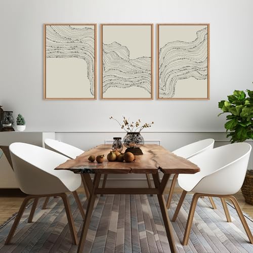 Geometric Black and White Canvas Wall Art Set