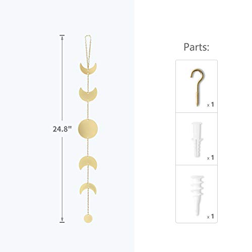 Gold Moon Phase Wall Hanging for Minimalist Decor
