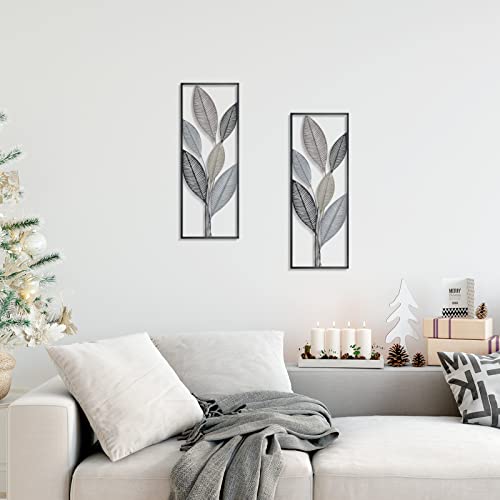 Metal Leaf Wall Art Set - Abstract Decor
