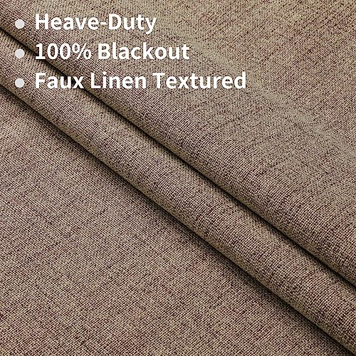 Burgundy Linen Blackout Curtains - 84 Inch Panels