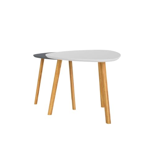 BAMEOS Bamboo Nesting Triangle End Tables Set