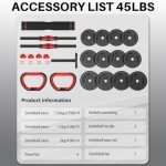 Adjustable 20KG Dumbbells Set for Home Workout