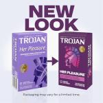 Trojan Her Pleasure Ecstasy Lubricated Condoms - 10 Pack