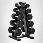 CAP Barbell 100 lb Rubber Dumbbell Set with Rack
