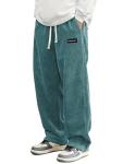 Hidkat Men's Loose Fit Corduroy Wide Leg Pants