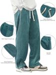 Hidkat Men's Loose Fit Corduroy Wide Leg Pants