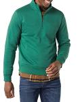 Men's Green Quarter-Zip Fleece Pullover Sweatshirt