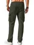 Men's Army Green Cargo Workout Joggers with Pockets