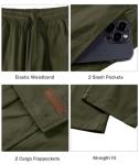 Men's Army Green Cargo Workout Joggers with Pockets