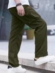 Men's Army Green Cargo Workout Joggers with Pockets