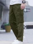 Men's Army Green Cargo Workout Joggers with Pockets