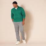 Men's Green Quarter-Zip Fleece Pullover Sweatshirt